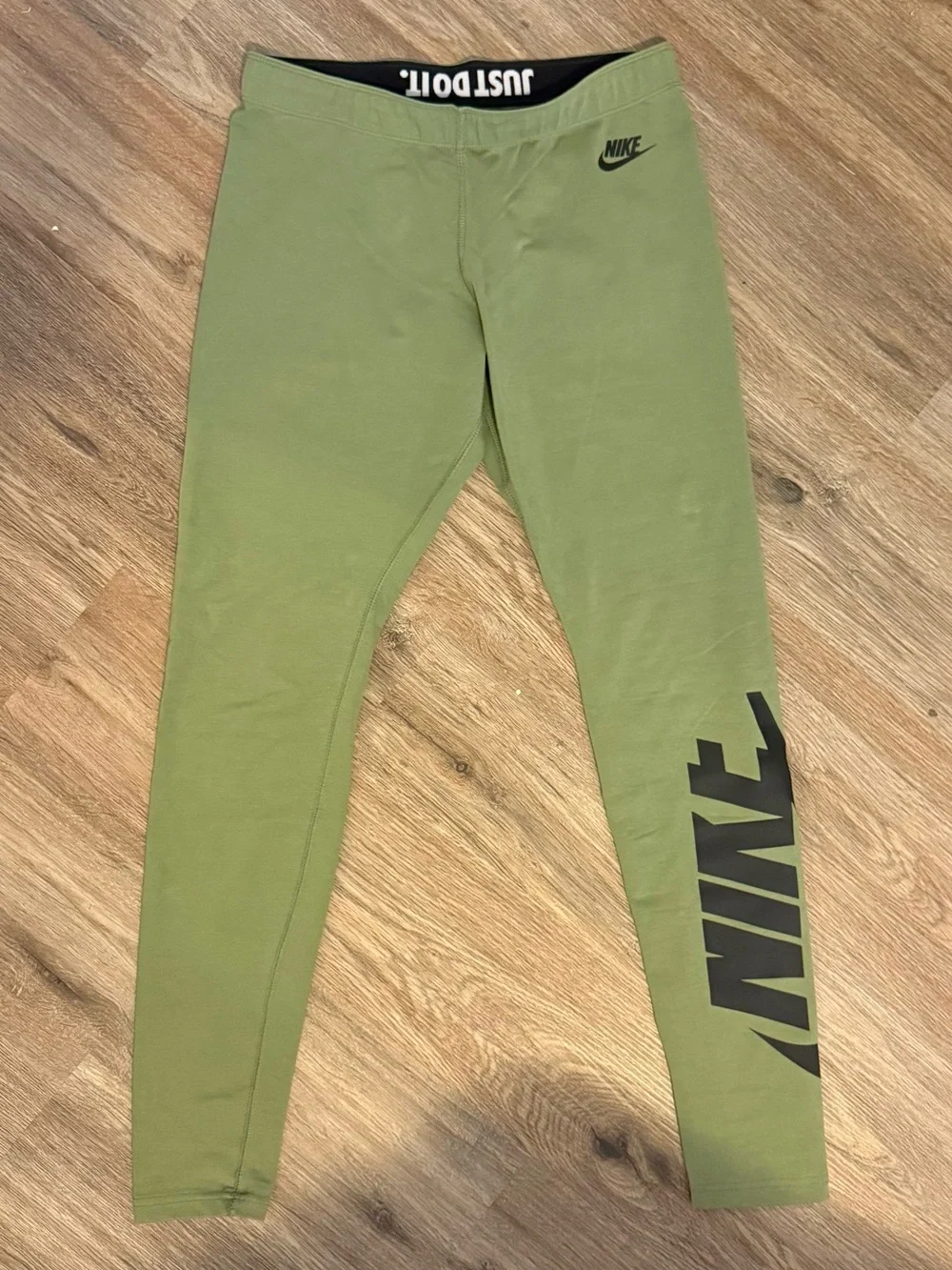 Nike Olive Green Leggings with Side Logo